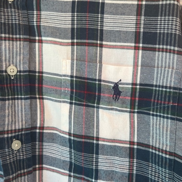 Ralph Lauren Golf Plaid Button Up Shirt Mens Large Cotton Gray EUC - Picture 3 of 5